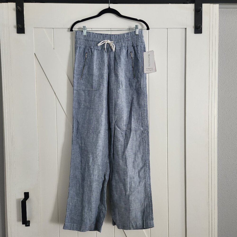 NWT Athleta Cabo Linen Wide Leg Pant 6 - Picture 2 of 7